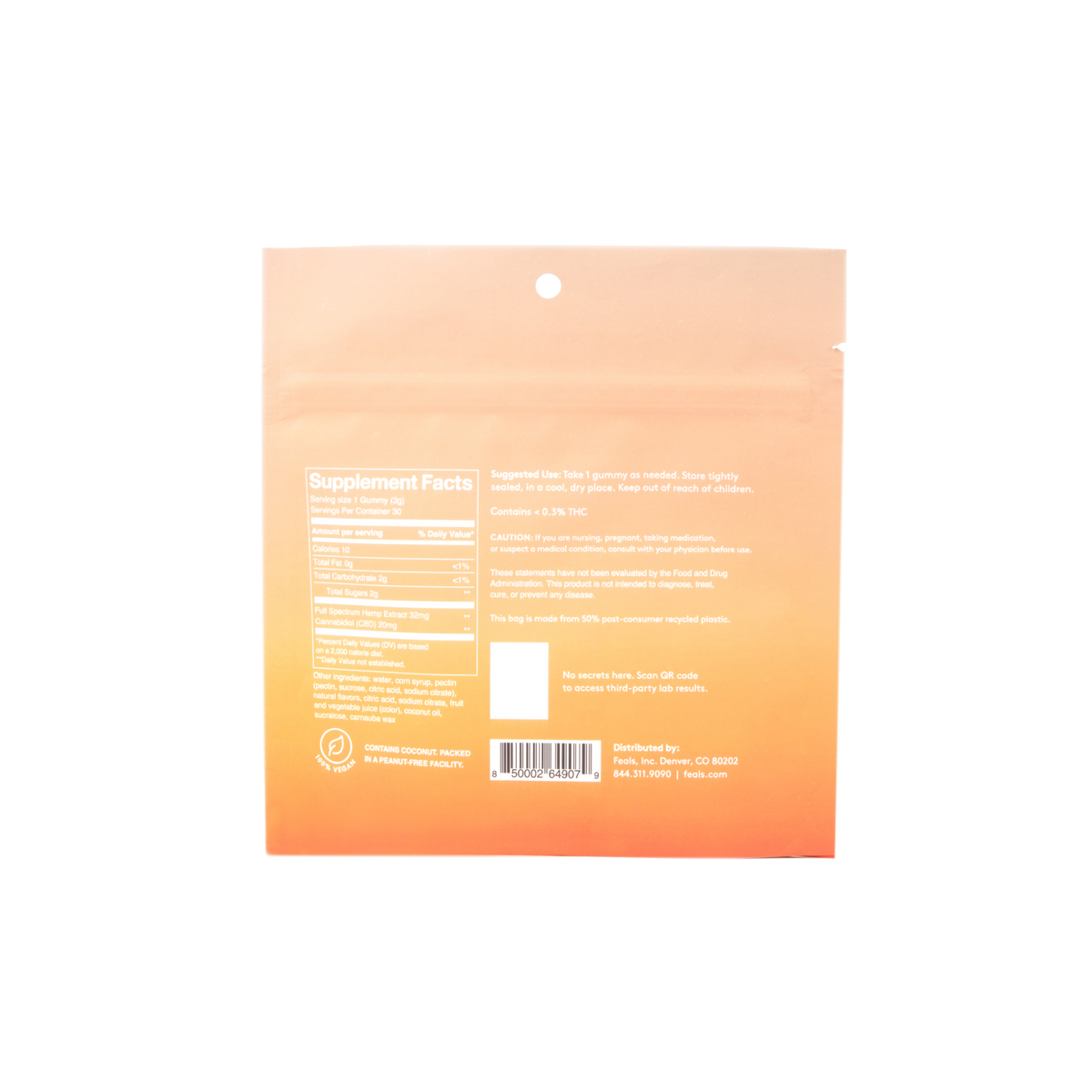 Tranquil Tangerine | Relax | THC + CBD Gummies (5 ct)