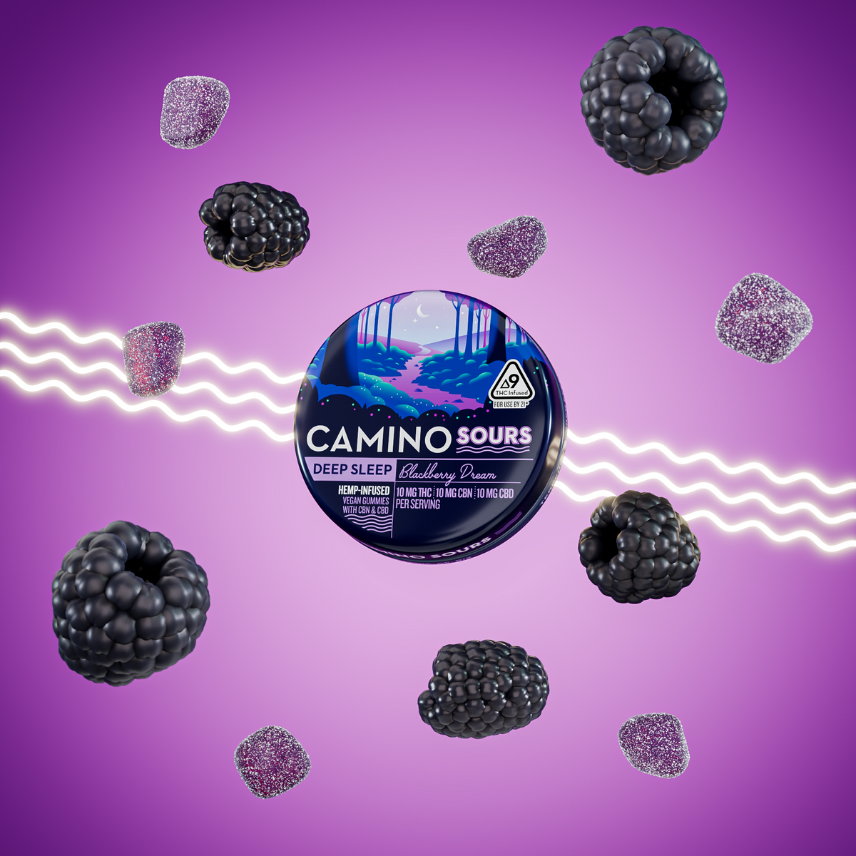 Sour Blackberry Dream | CBN + CBD + THC Gummies