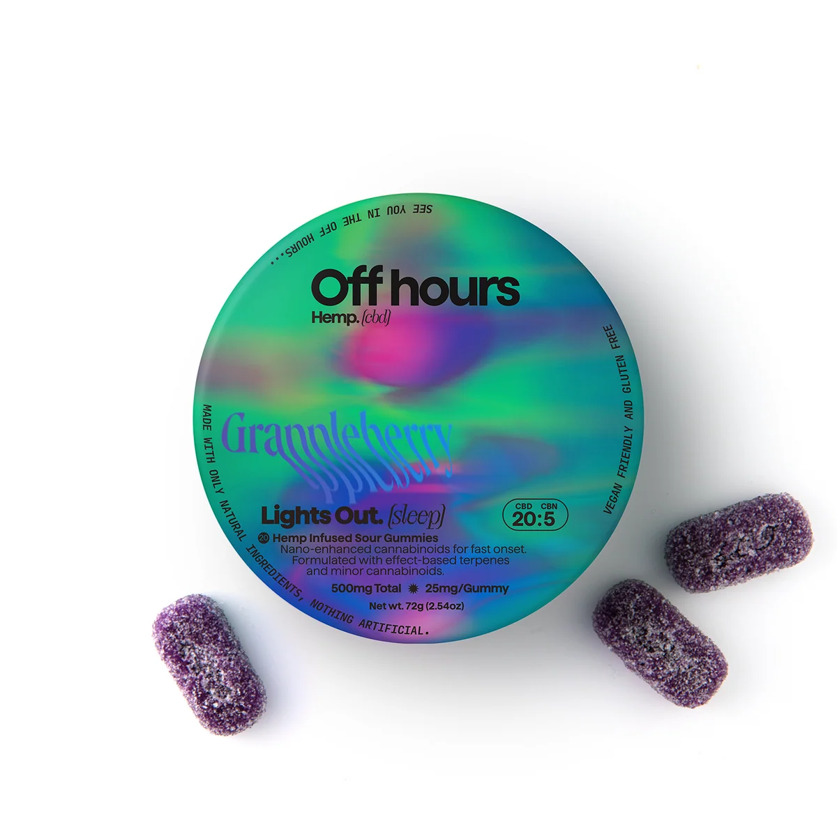 Sour Grappleberry | Lights Out | CBD + CBN Gummies