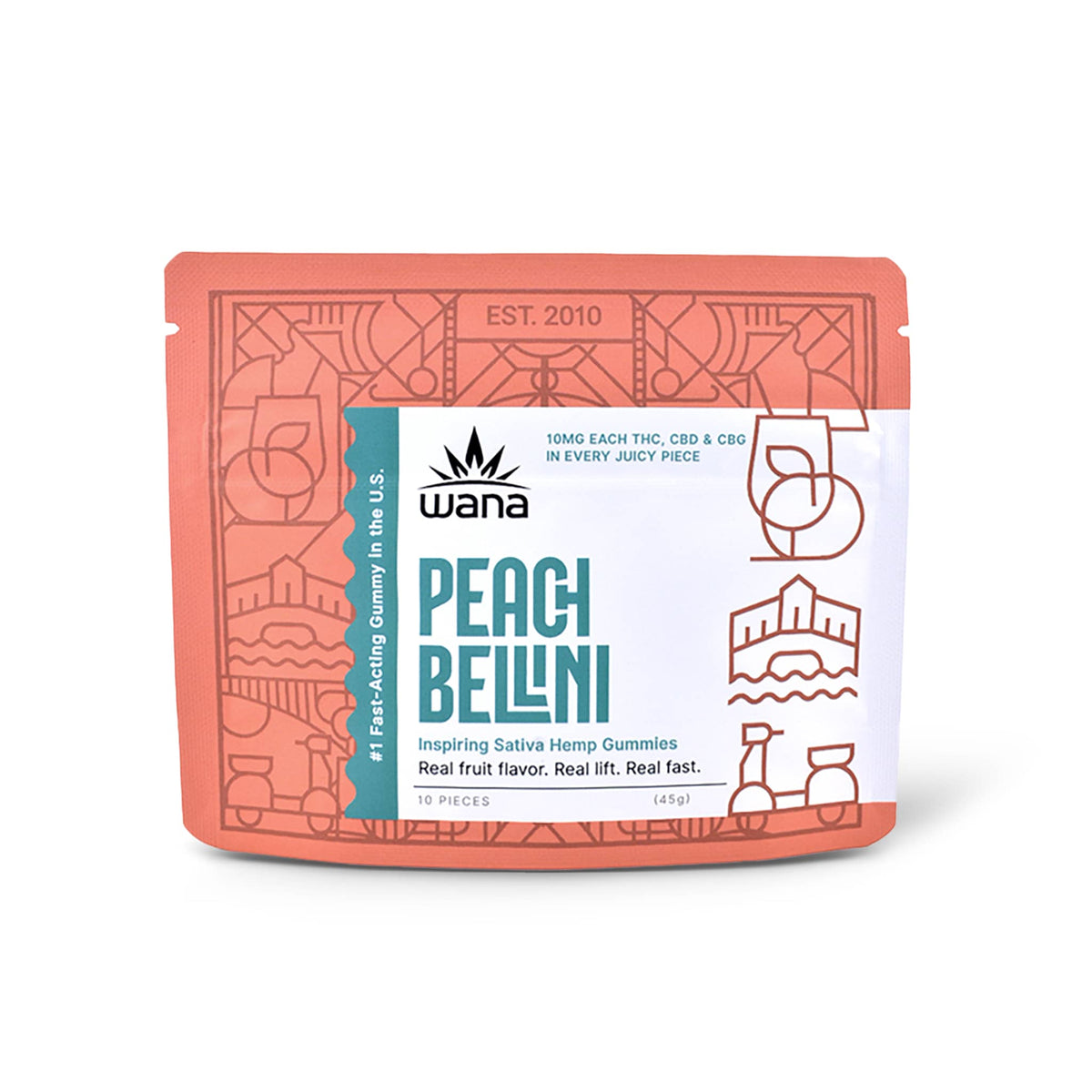 Peach Bellini | CBG + CBD + THC Gummies