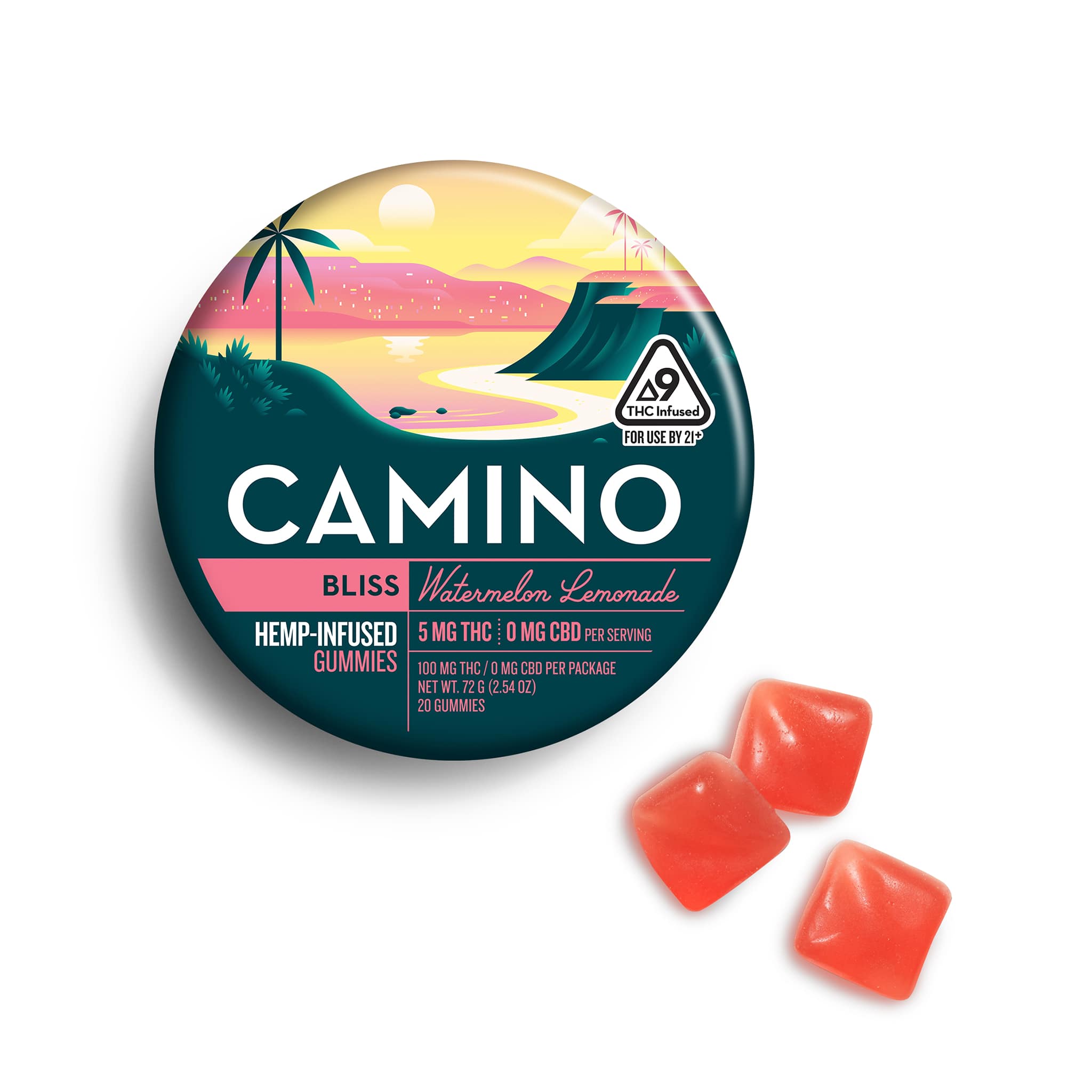 Camino Watermelon Lemonade Hemp-Infused Gummies