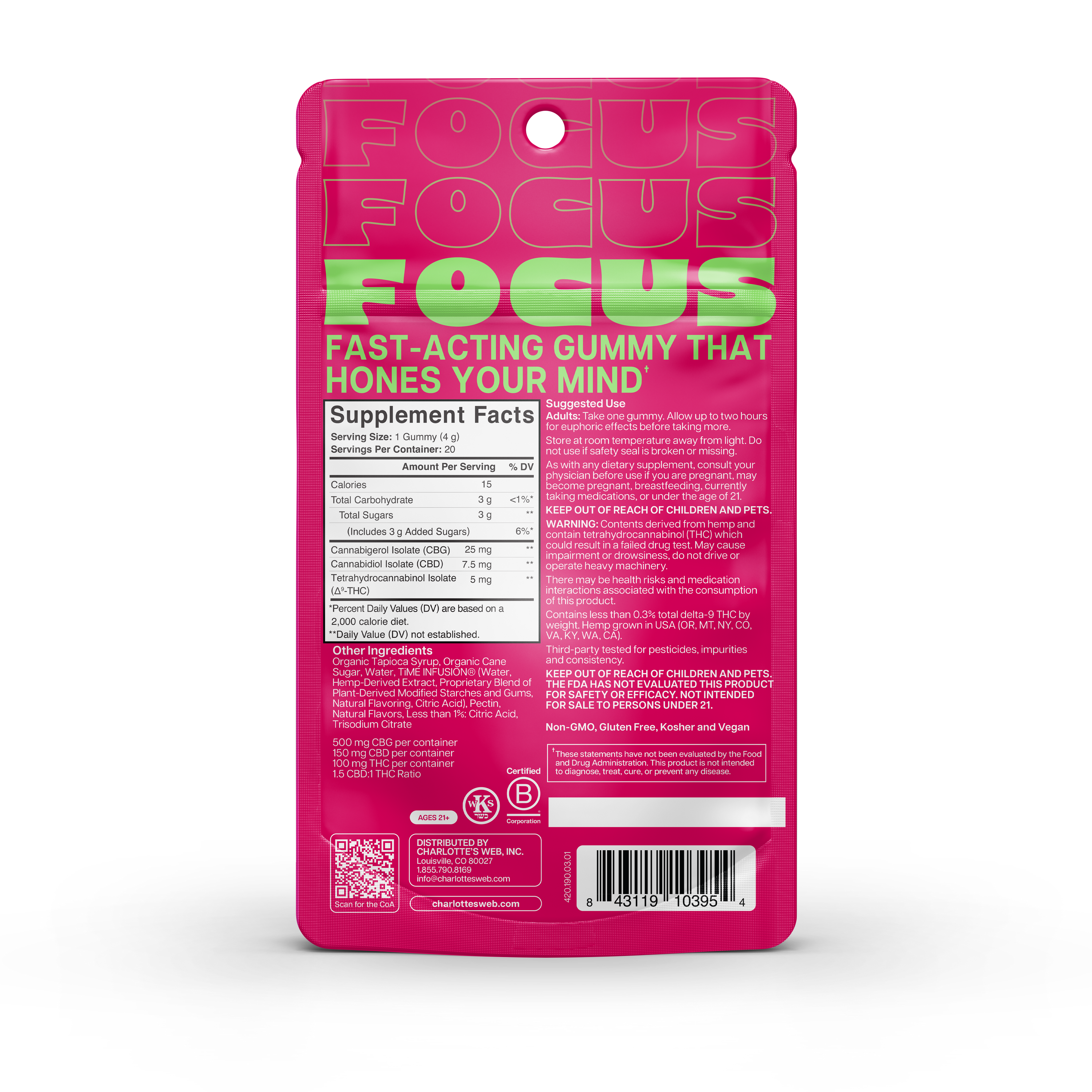 Focus 20ct | THC Gummies