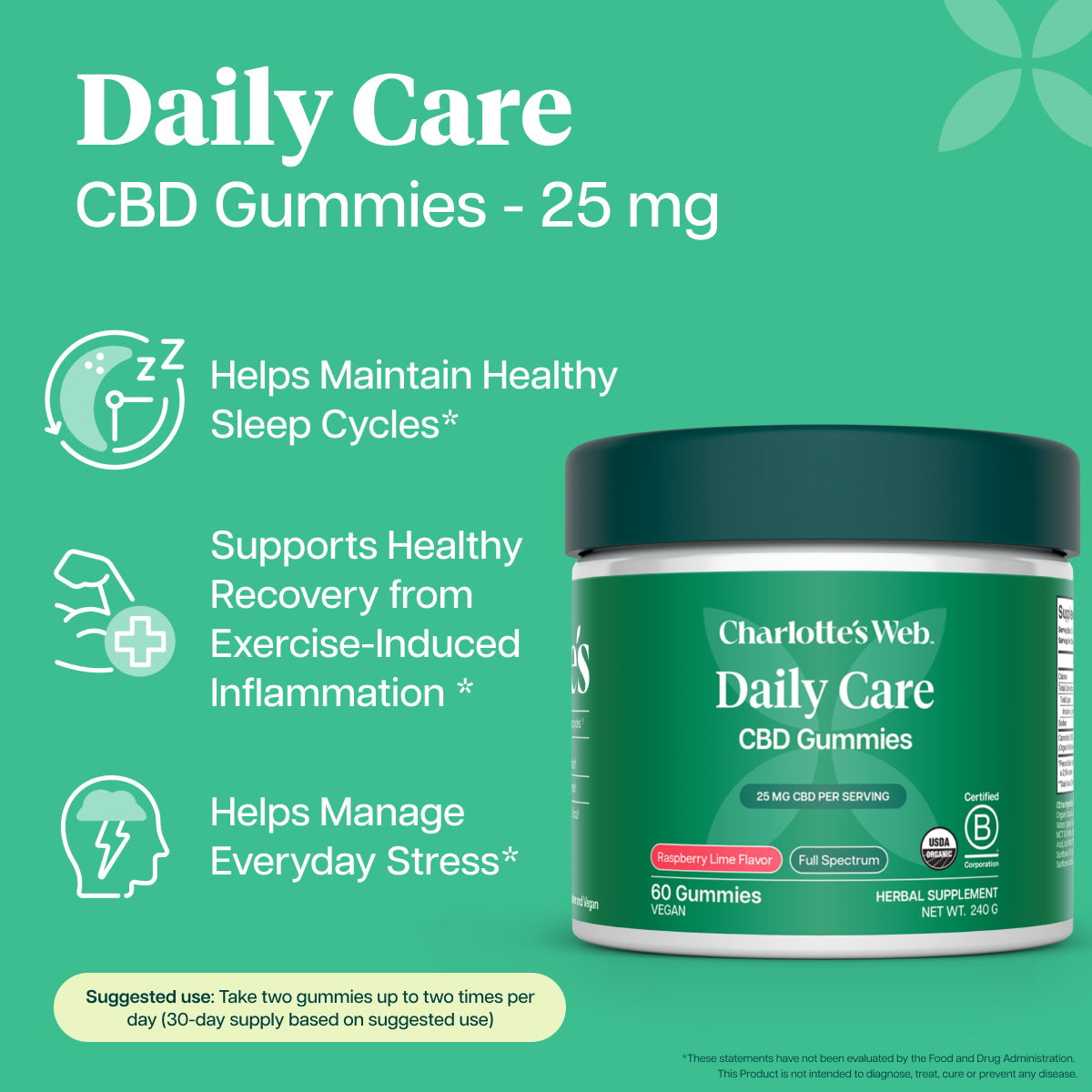 Daily Care 60ct | 25mg CBD Gummies