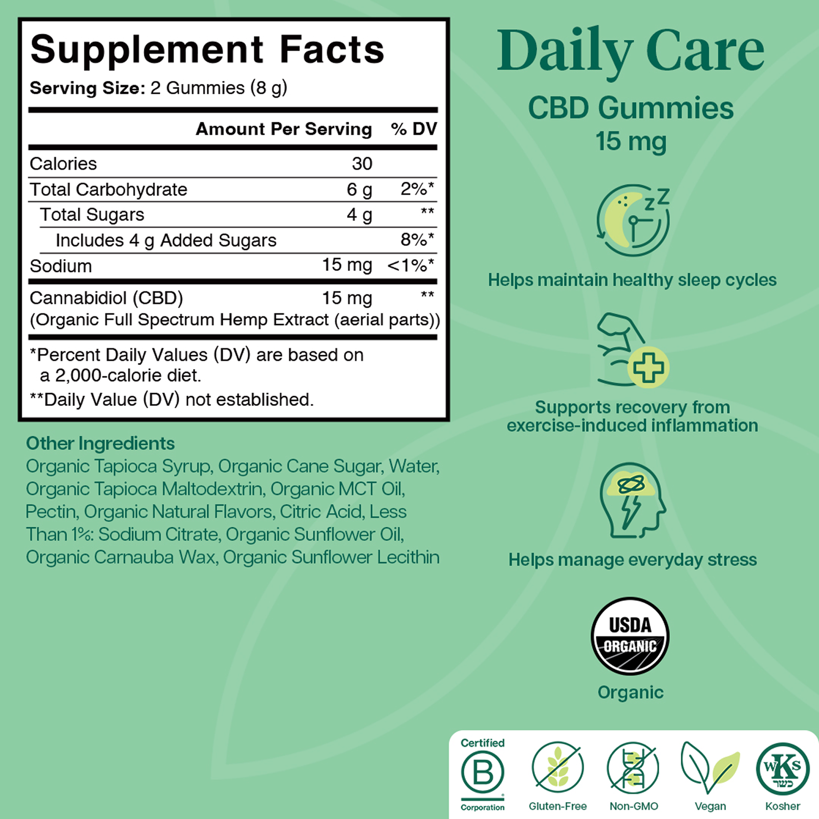 Daily Care 60ct | 25mg CBD Gummies