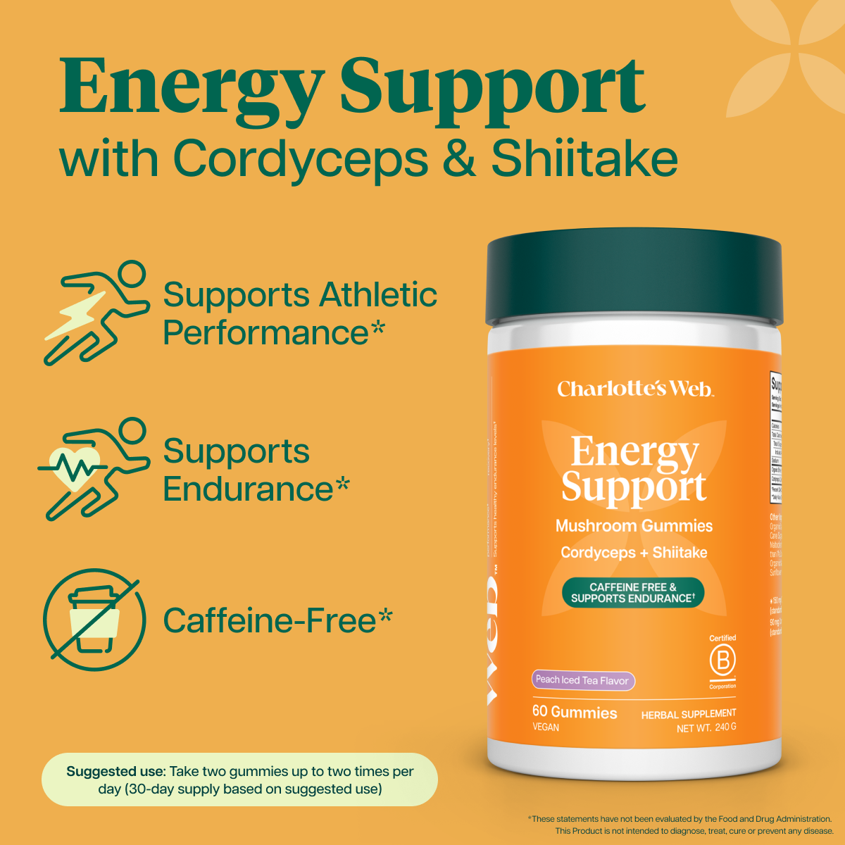 CW Cordyceps + Shitake Energy Support 60ct | Functional Mushroom Gummies