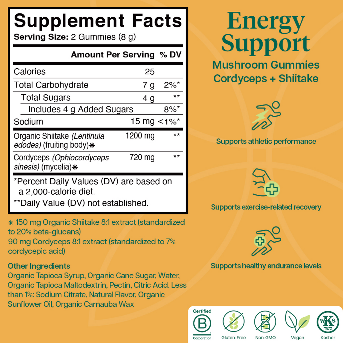 CW Cordyceps + Shitake Energy Support 60ct | Functional Mushroom Gummies