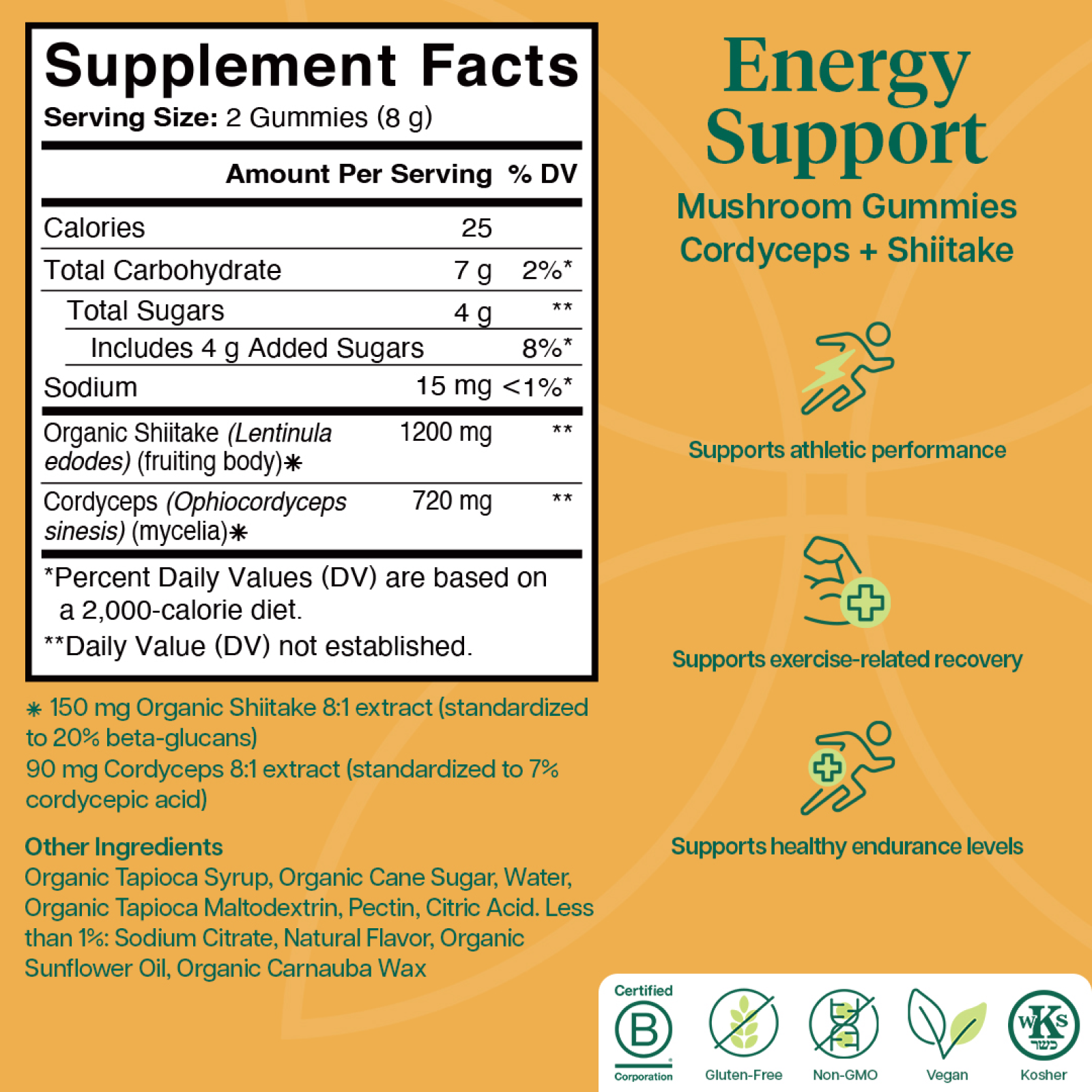 CW Cordyceps + Shitake Energy Support 60ct | Functional Mushroom Gummies