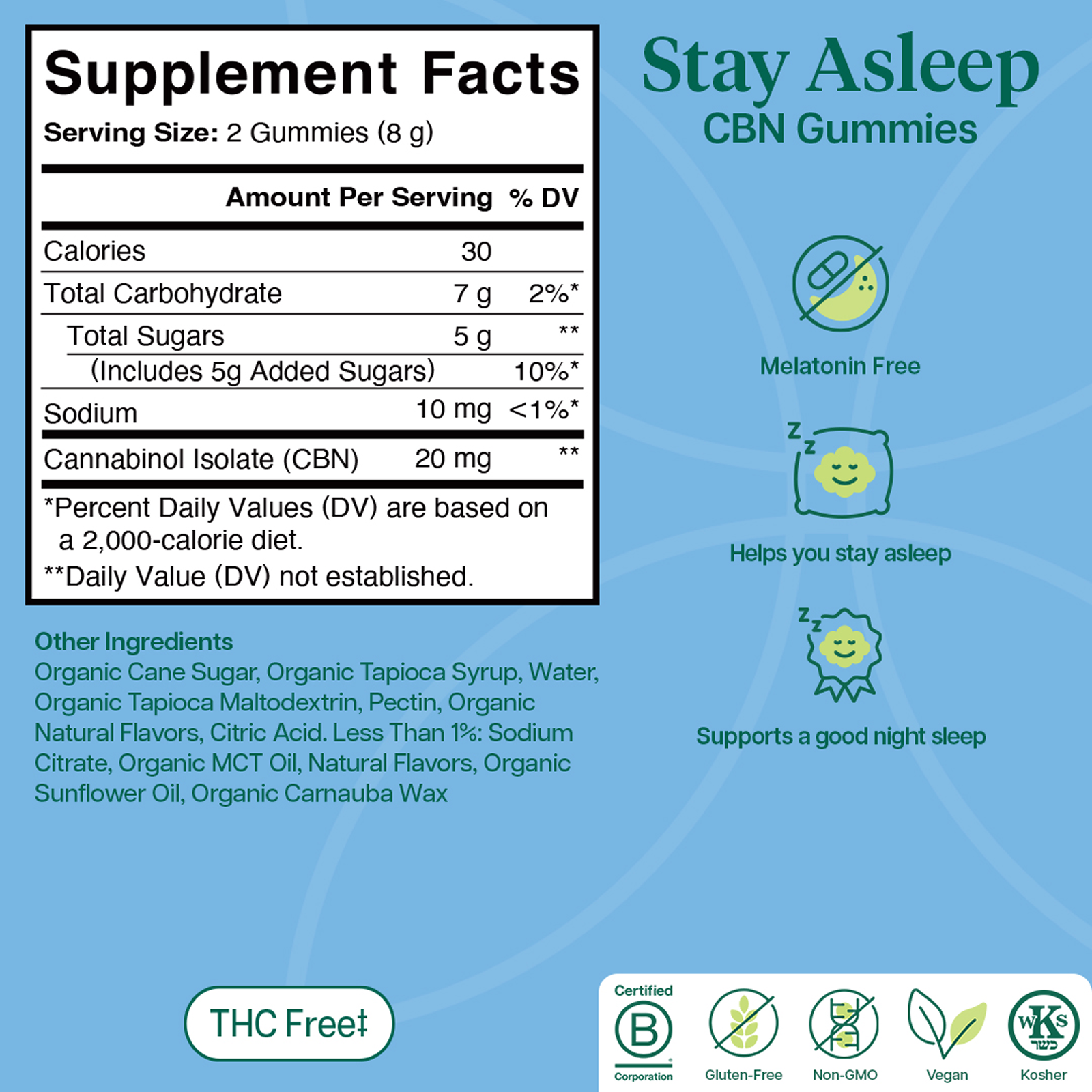 Stay Asleep 60ct | 20mg CBN Gummies