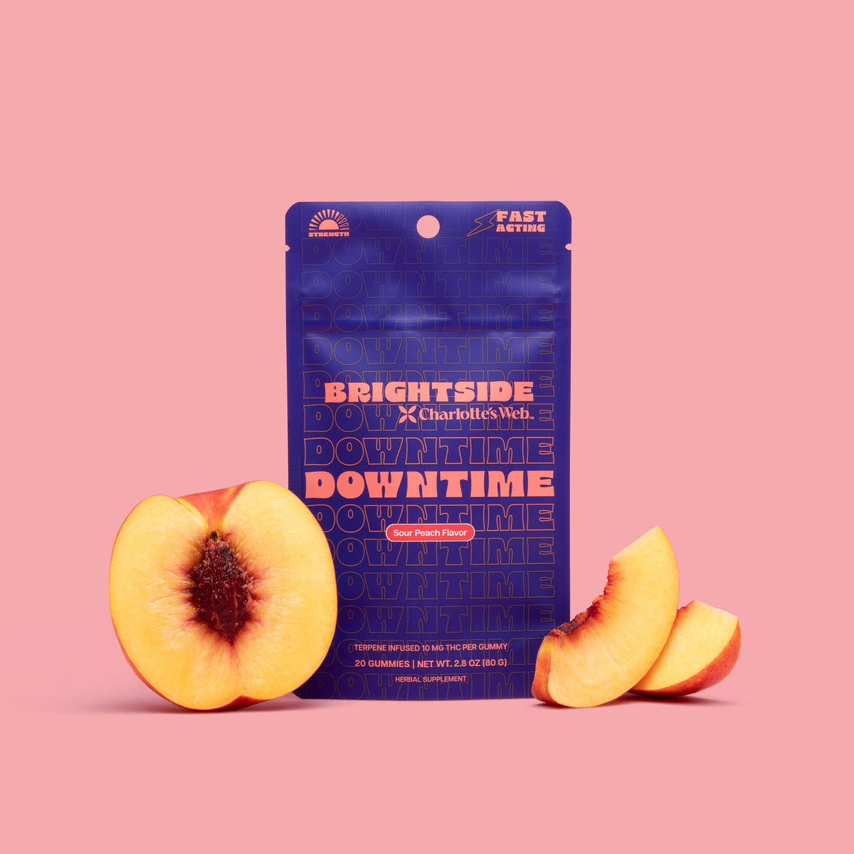 Sour Peach | Downtime 20ct | 10mg THC Gummies