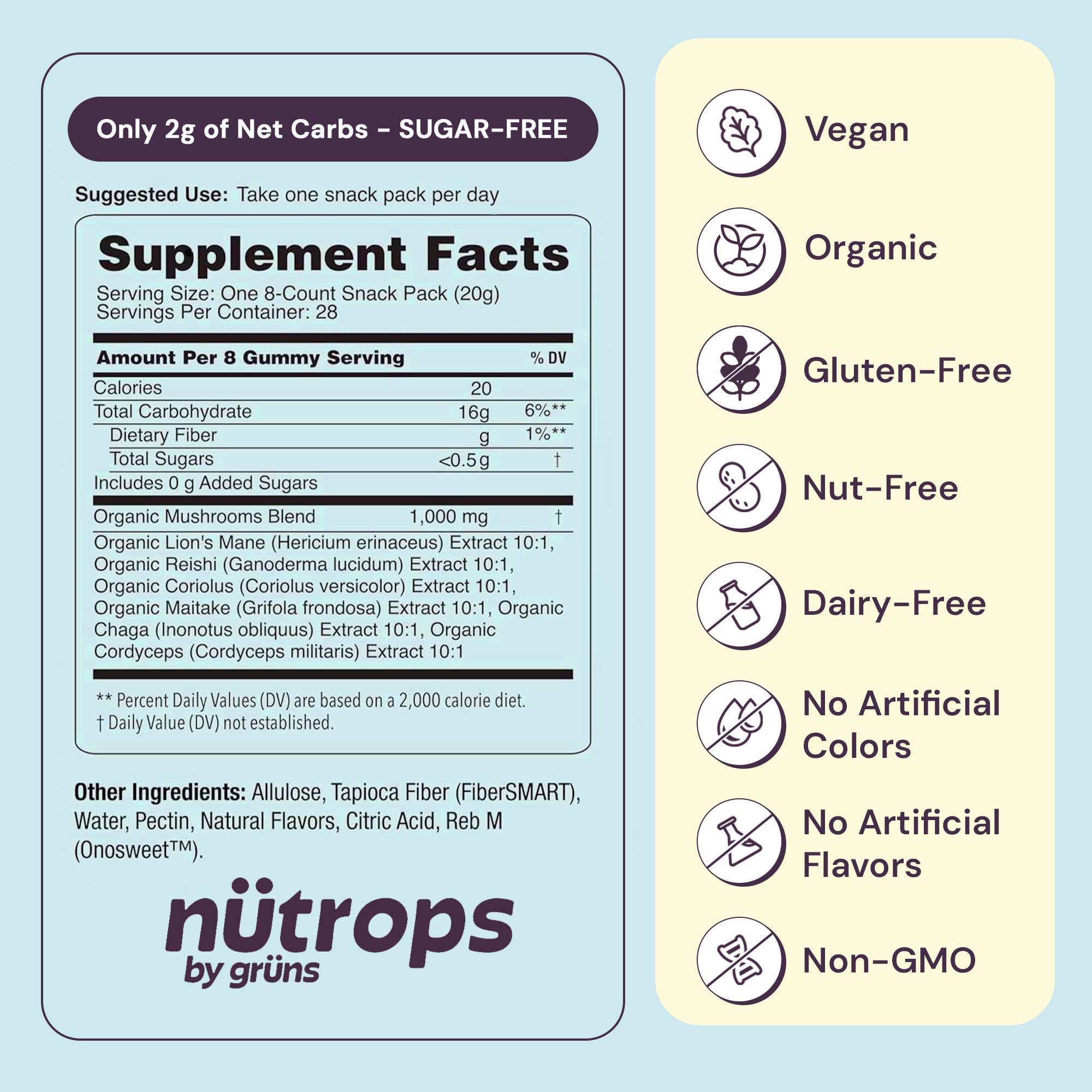 Nütrops Adult Sugar-Free Functional Nootropics Gummies, 3 Servings