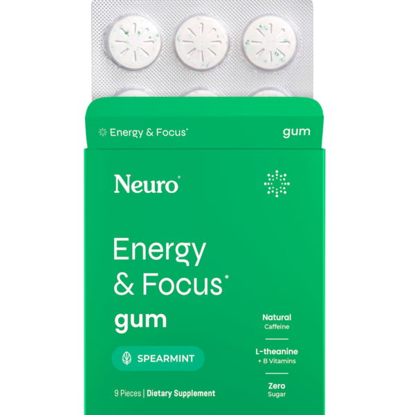 Energy and Focus Gum | Spearmint - Single Pack
